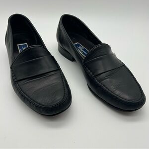 Bragano Black Soft Calfskin Leather Loafers Size 10 M